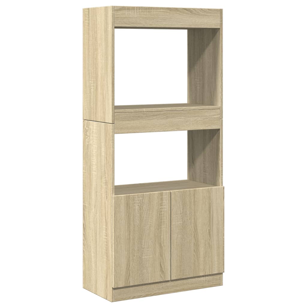 Visoka komoda boja hrasta 63x33x140 cm od konstruiranog drva