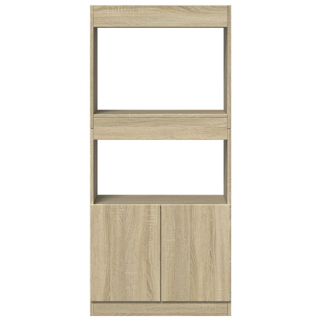 Visoka komoda boja hrasta 63x33x140 cm od konstruiranog drva