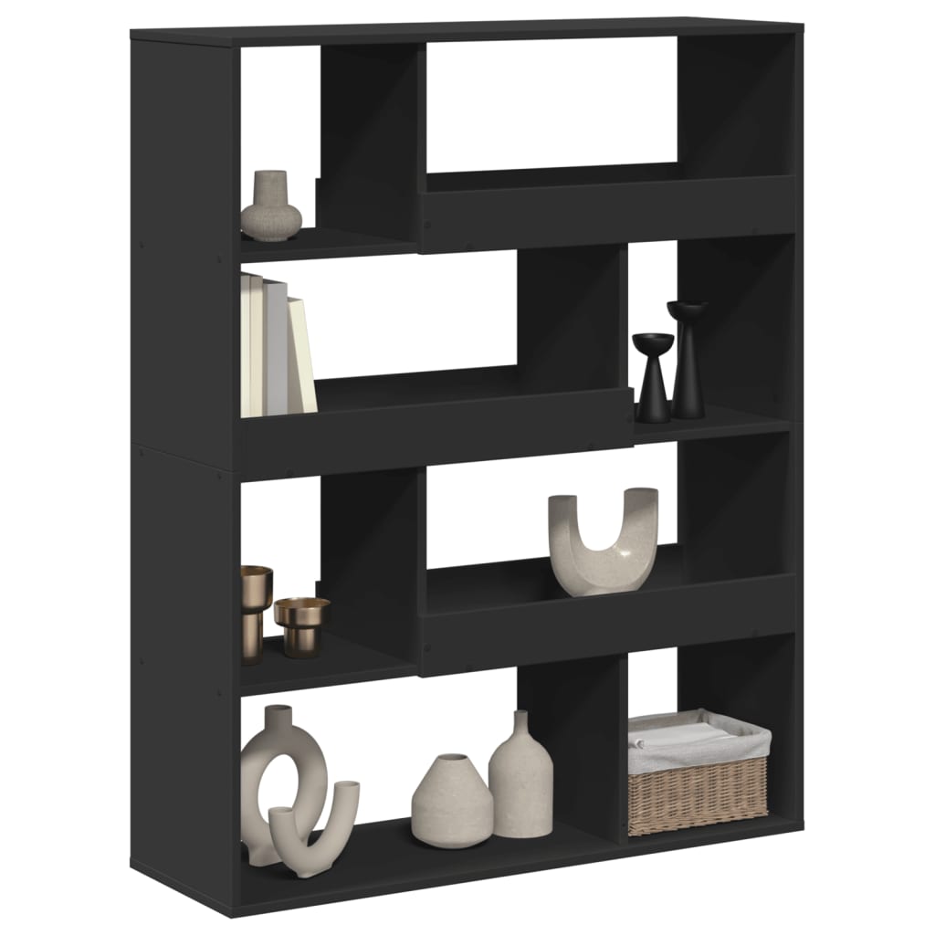Regal za knjige crni 100 x 33 x 125,5 cm od konstruiranog drva