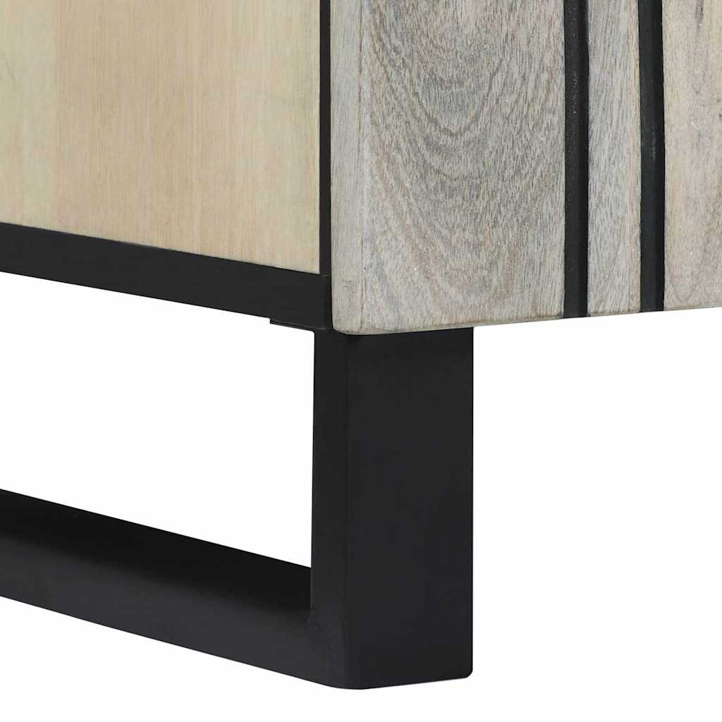 Set ormarića za kupaonicu 2 pcs Bijela Čvrsto drvo manga