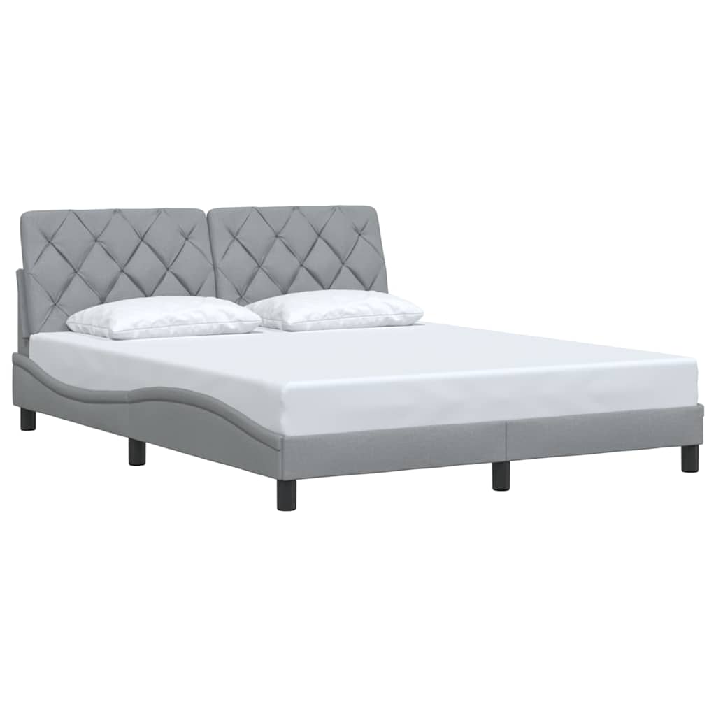 Okvir za krevet bez madraca svjetlosivi 160 x 200 cm od tkanine