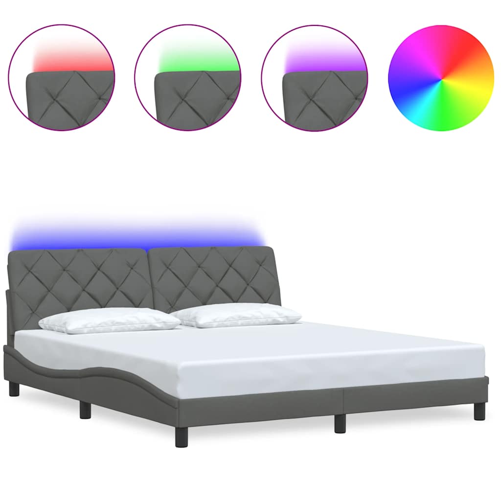 Okvir kreveta s LED-om bez madraca 180x200 cm od tkanine