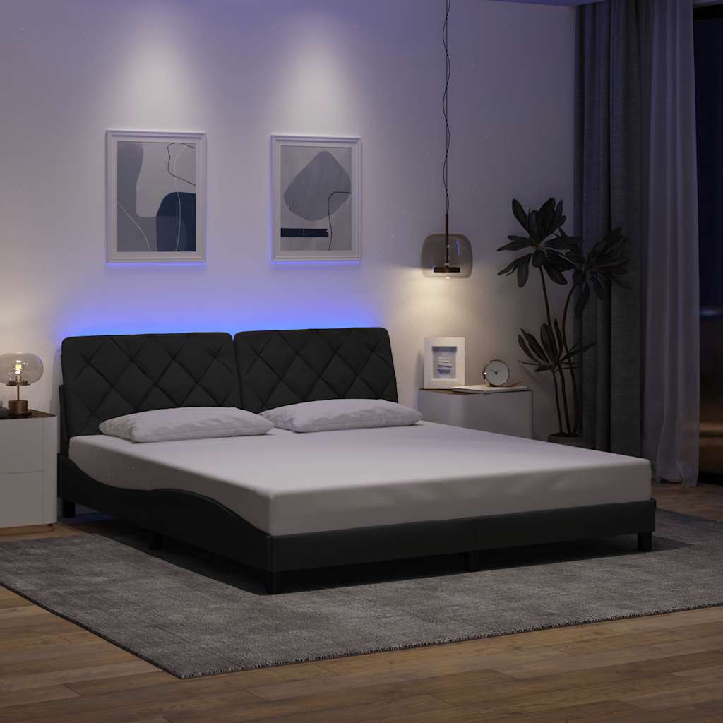 Okvir kreveta s LED-om bez madraca 180x200 cm od tkanine