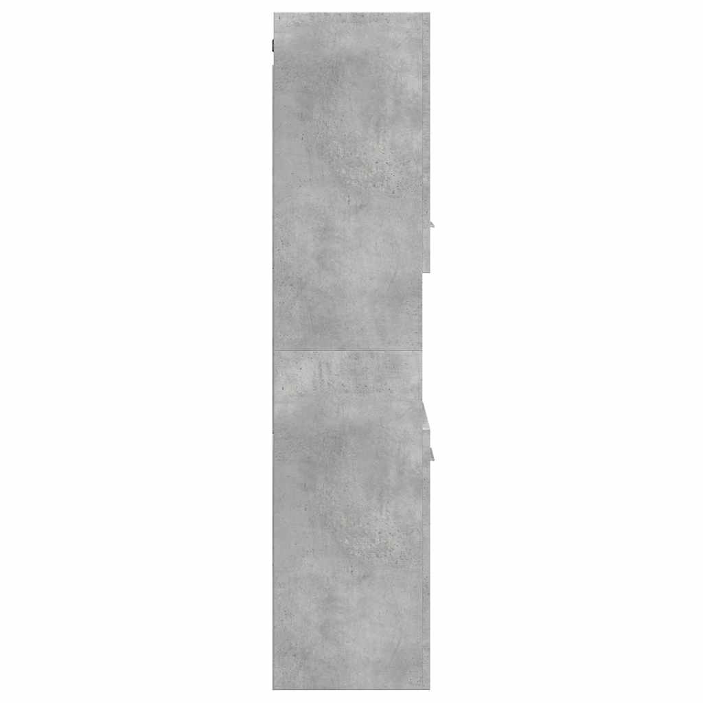 Kupaonski viseći ormarić siva boja betona 30x30x130 cm drveni