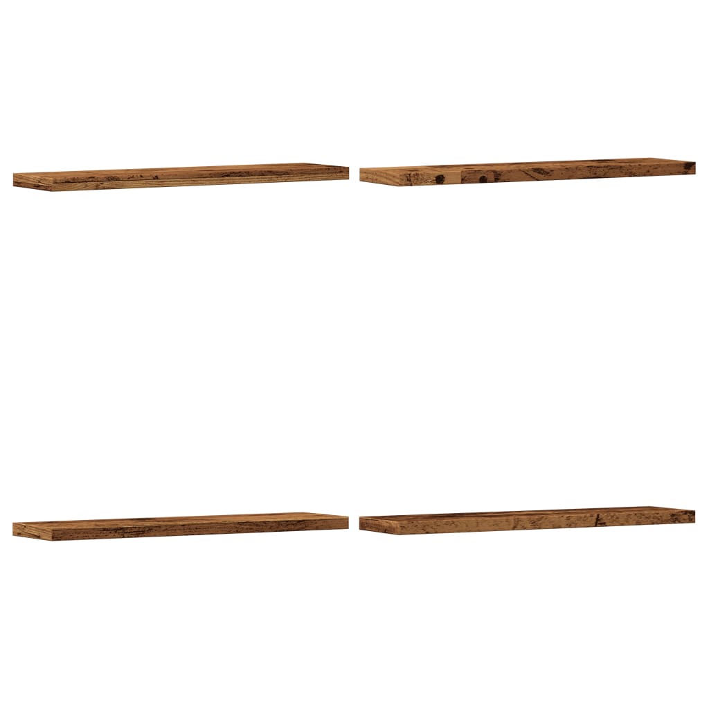 Zidne police 4kom boja staro drvo 40x10x1,5cm konstruirano drvo
