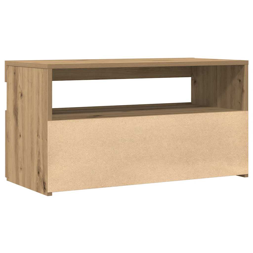 TV ormarić s LED svjetlima Artisan hrast 75x35x40 cm