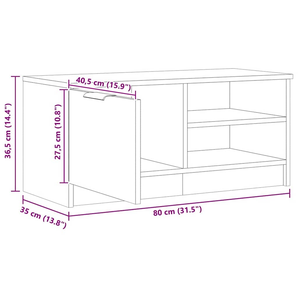 2-dijelni TV ormarić Artisan hrast 80x35x36,5 cm izrađeno drvo