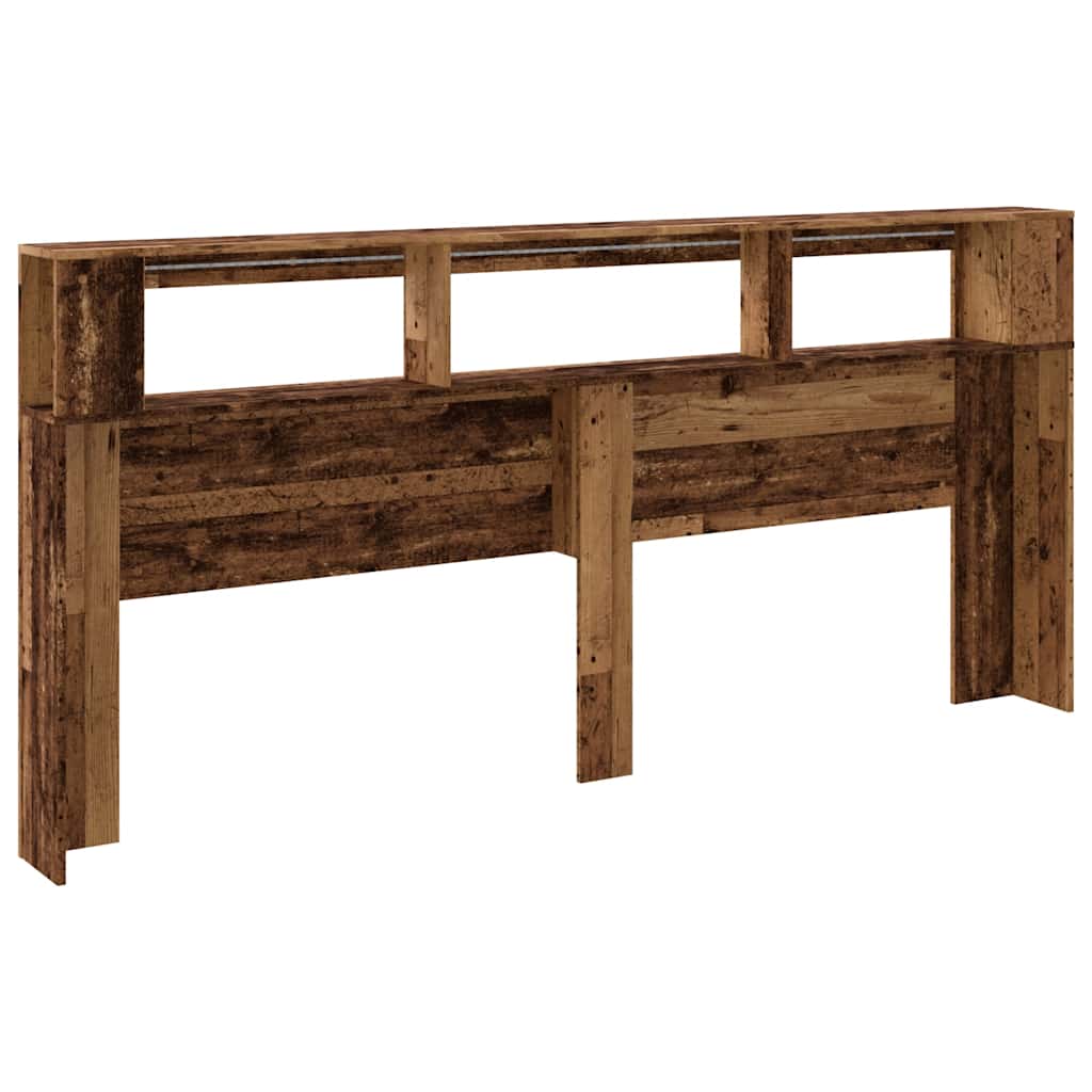 LED uzglavlje boja drva 220x18,5x103,5 cm konstruirano drvo