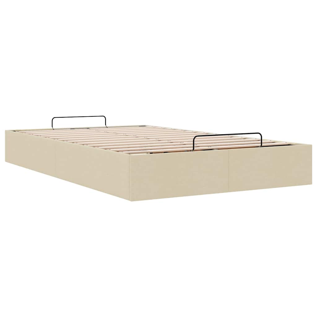 Otomanski okvir kreveta bez madraca krem 120x200 cm od tkanine