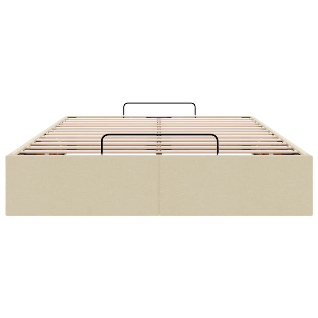 Otomanski okvir kreveta bez madraca krem 120x200 cm od tkanine