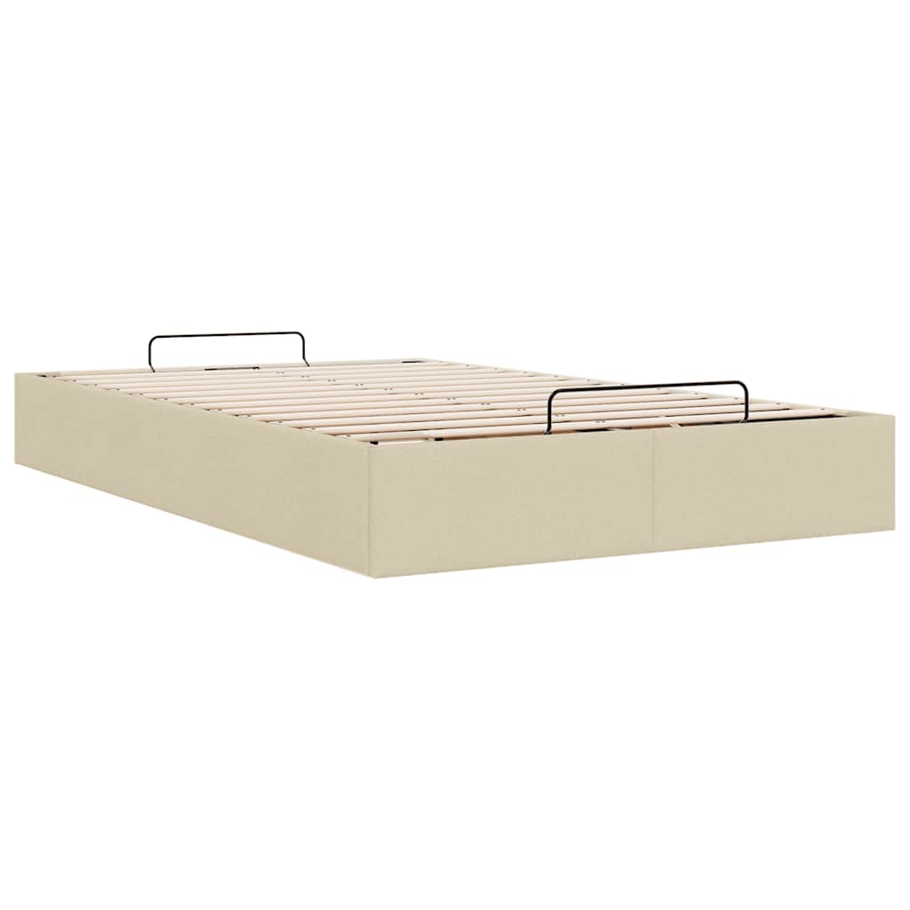 Otomanski okvir kreveta bez madraca krem 120x200 cm od tkanine