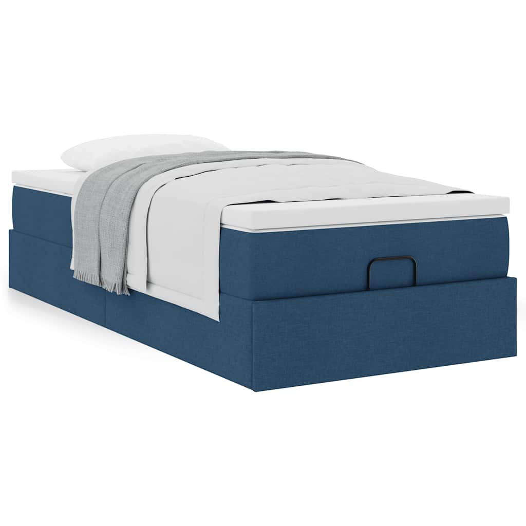 Ottoman krevet s madracem plavi 80x200 cm tkanina