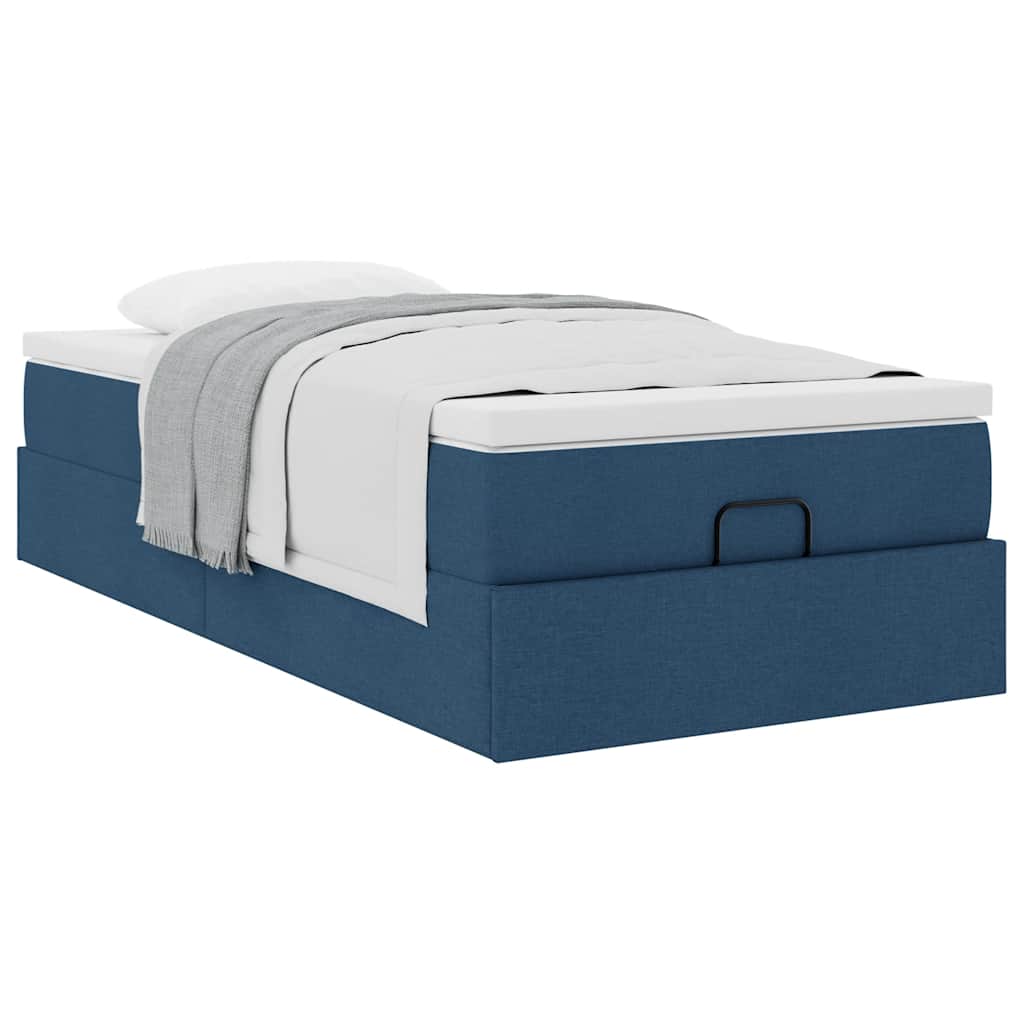 Ottoman krevet s madracem plavi 80x200 cm tkanina