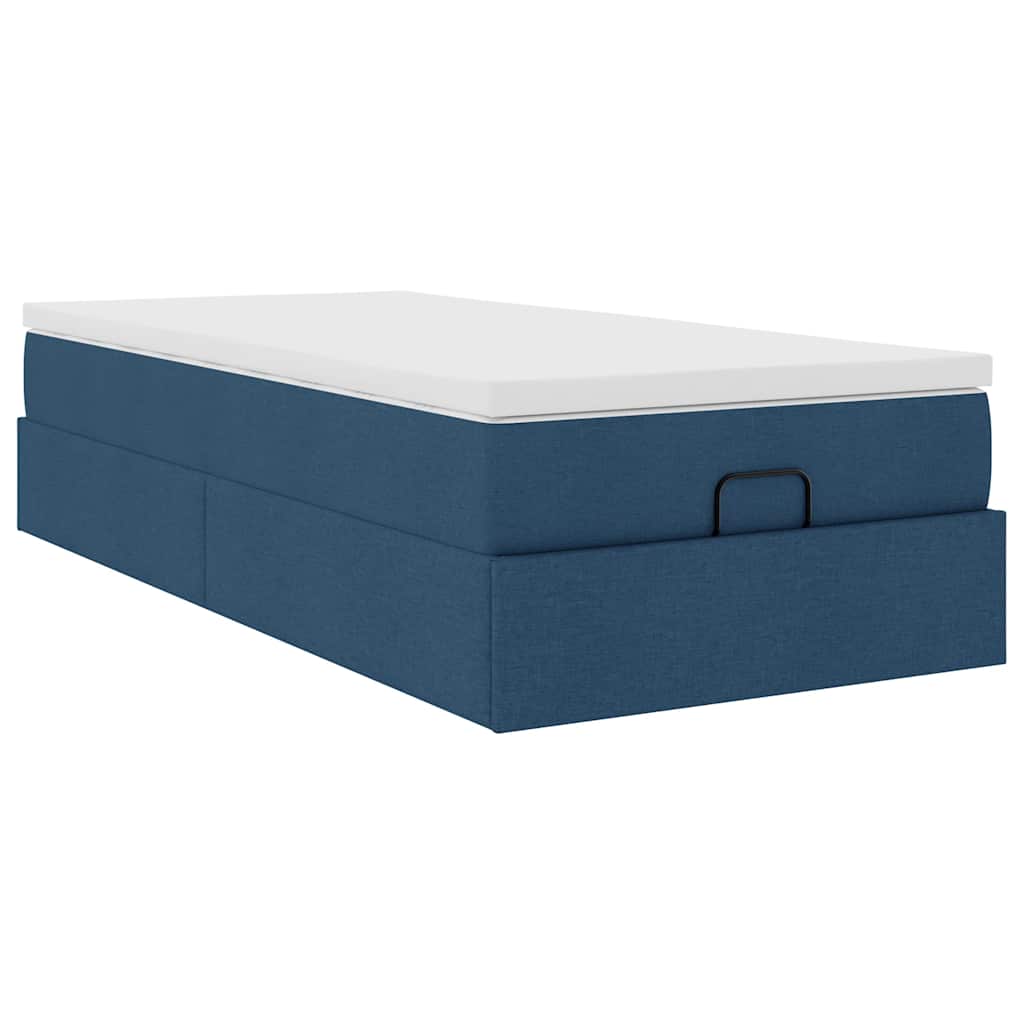 Ottoman krevet s madracem plavi 80x200 cm tkanina