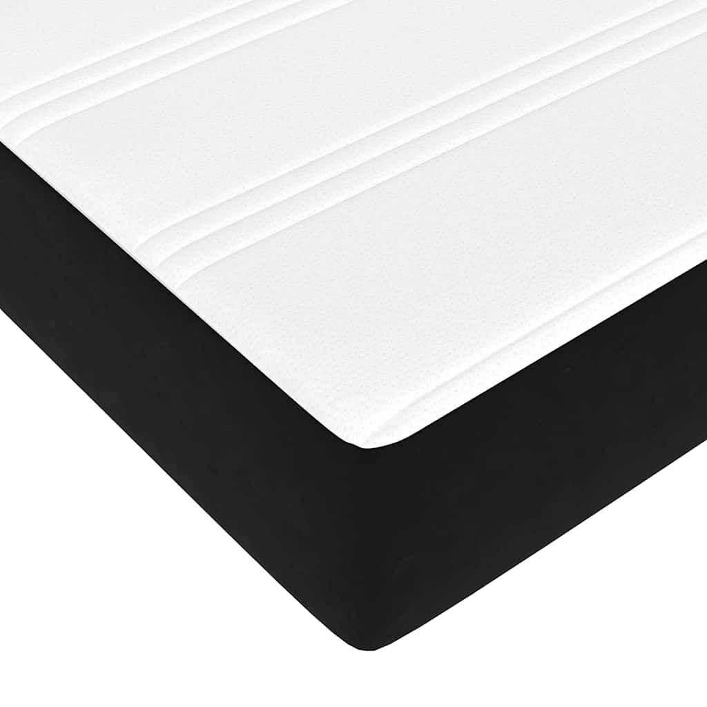 Ottoman krevet s madracem crni 140x200 cm baršun