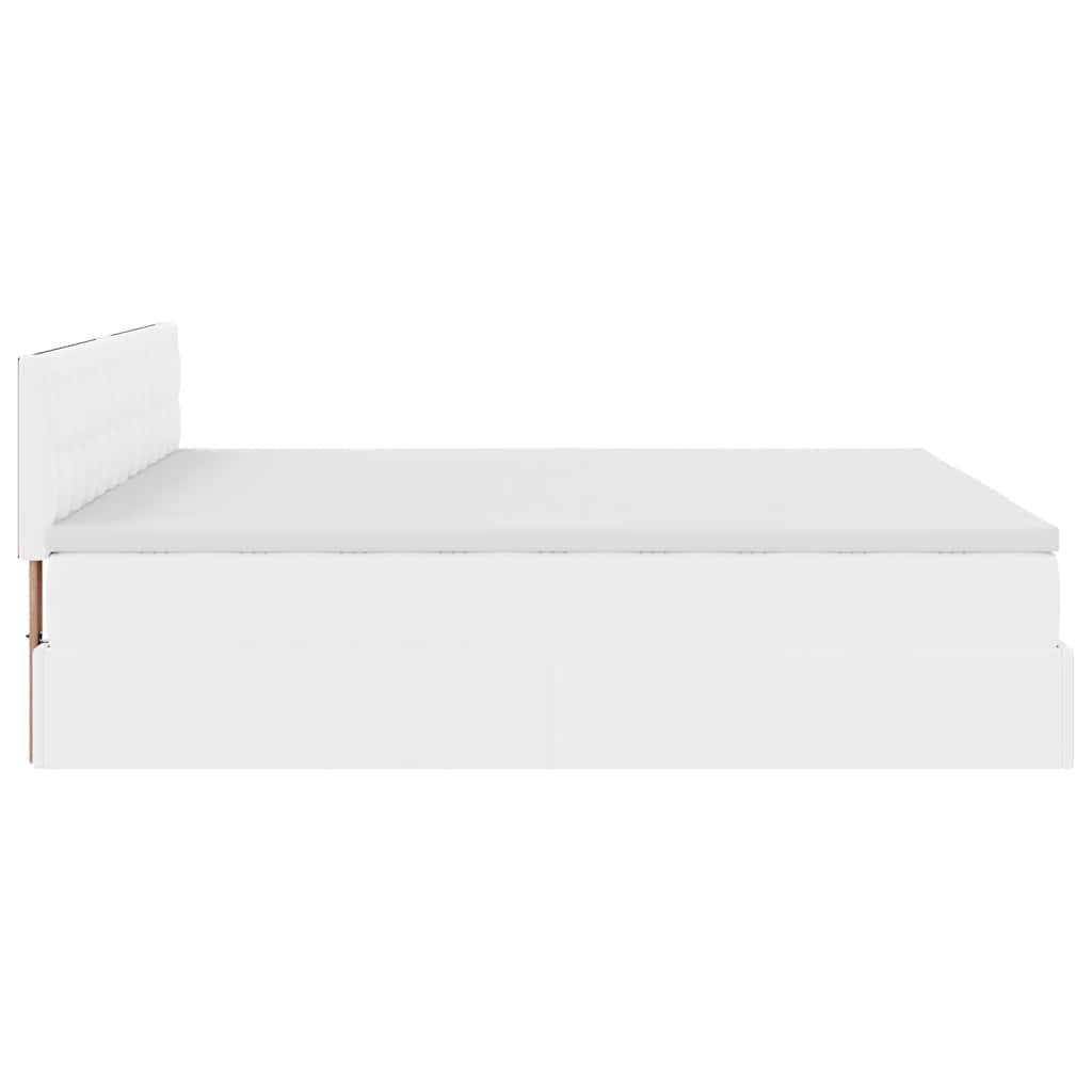 Otomanski okvir kreveta s madraca bijela 160x200cm umjetna koža