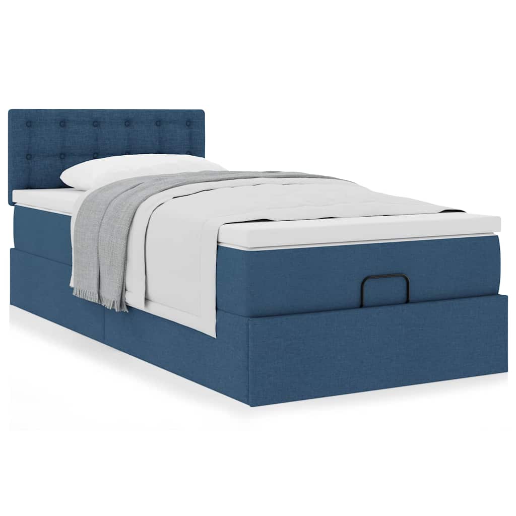 Ottoman krevet s madracem plavi 80x200 cm tkanina