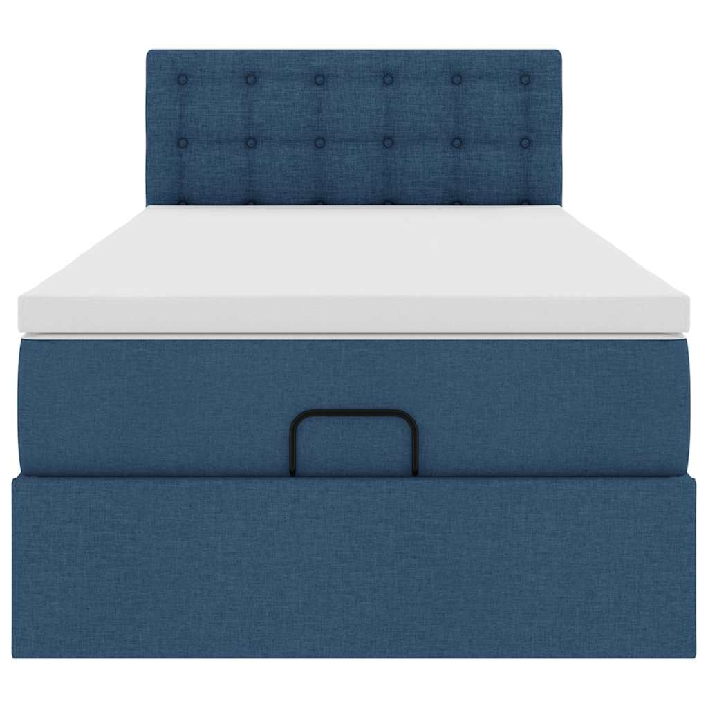 Ottoman krevet s madracem plavi 80x200 cm tkanina