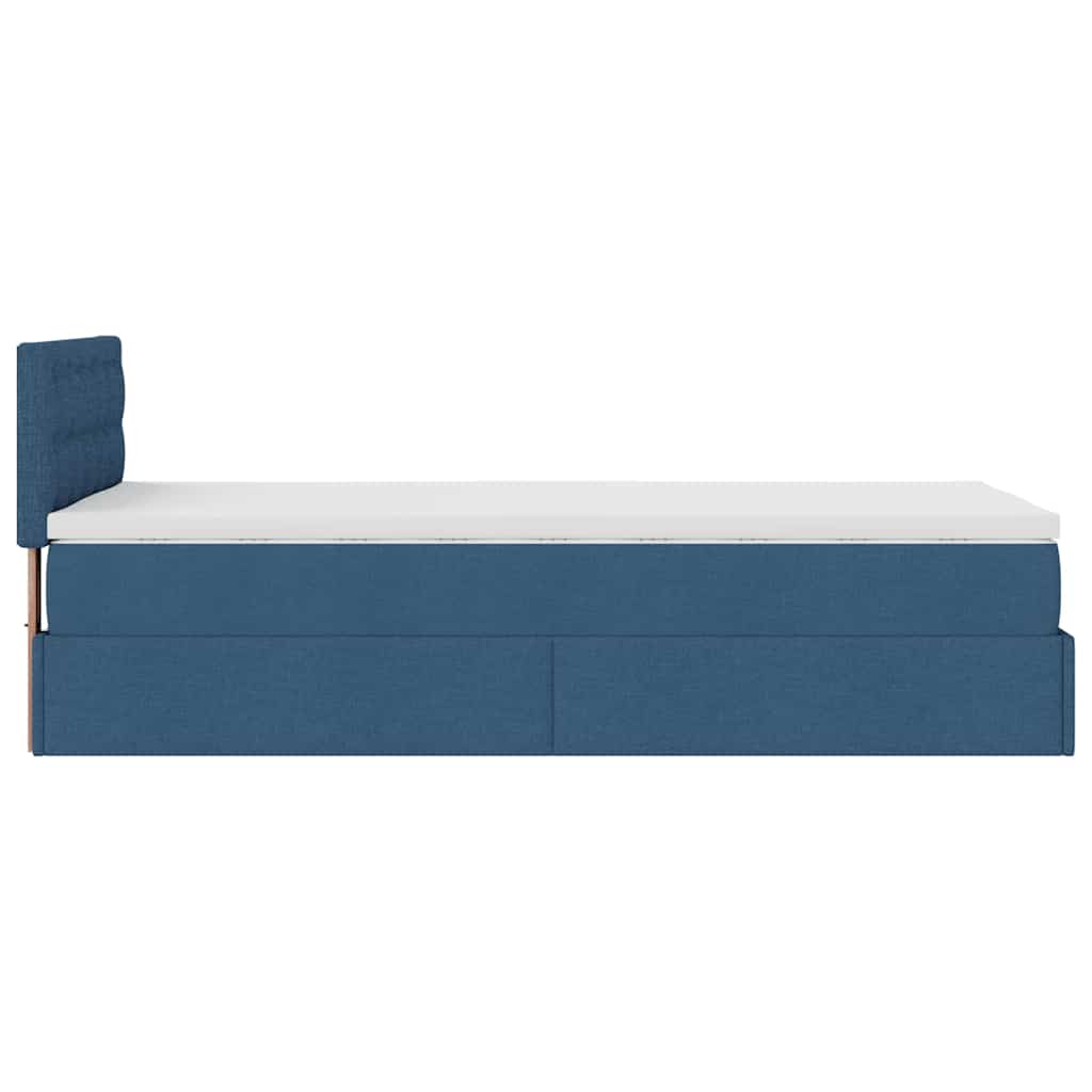 Ottoman krevet s madracem plavi 80x200 cm tkanina