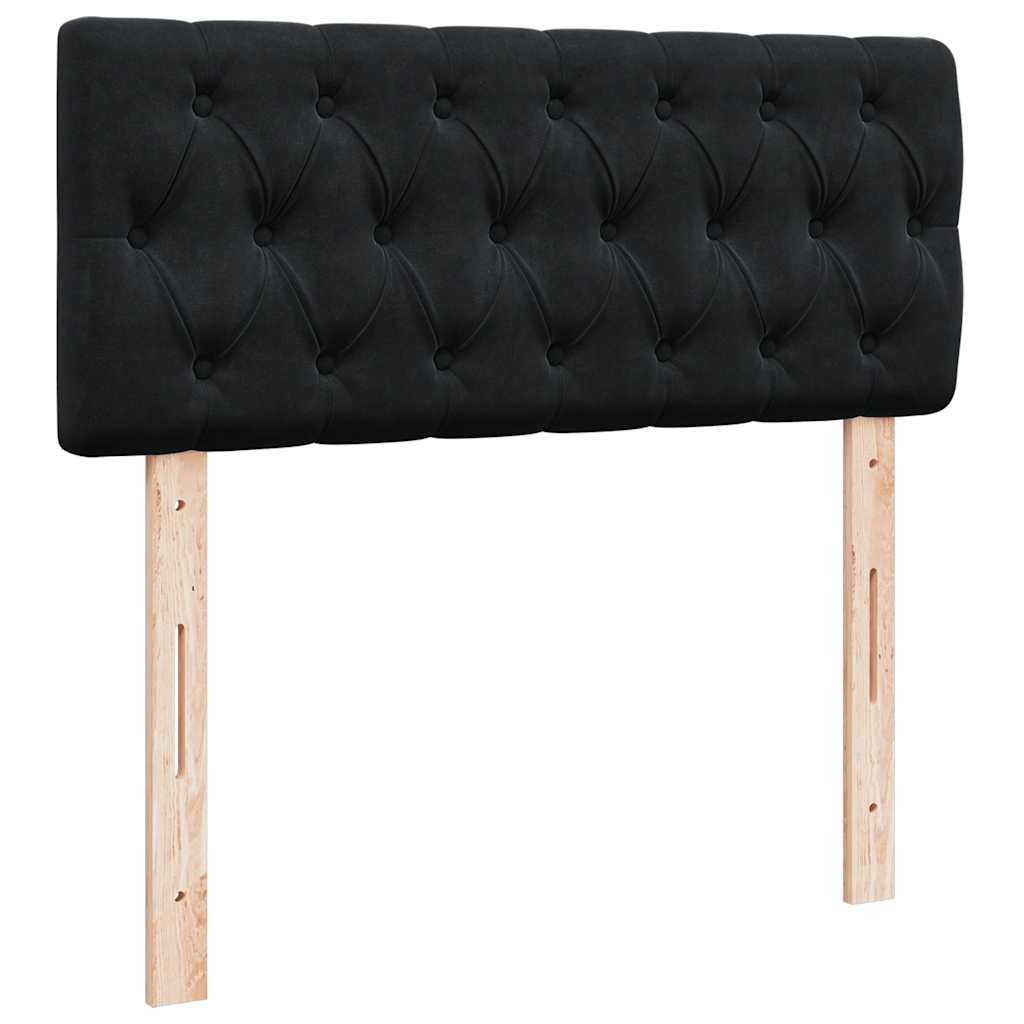 Otomanski krevet s madracem crni 120x200 cm baršunasti