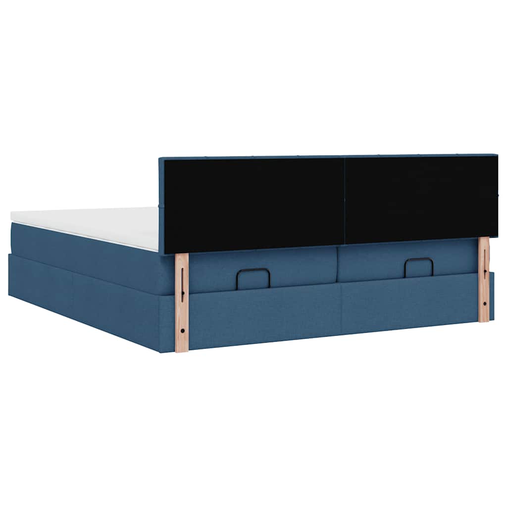 Ottoman krevet s madracima plavi 160x200 cm tkanina