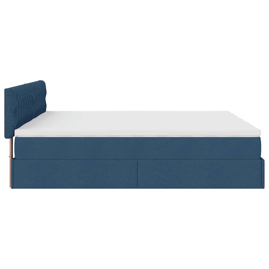 Ottoman krevet s madracima plavi 160x200 cm tkanina