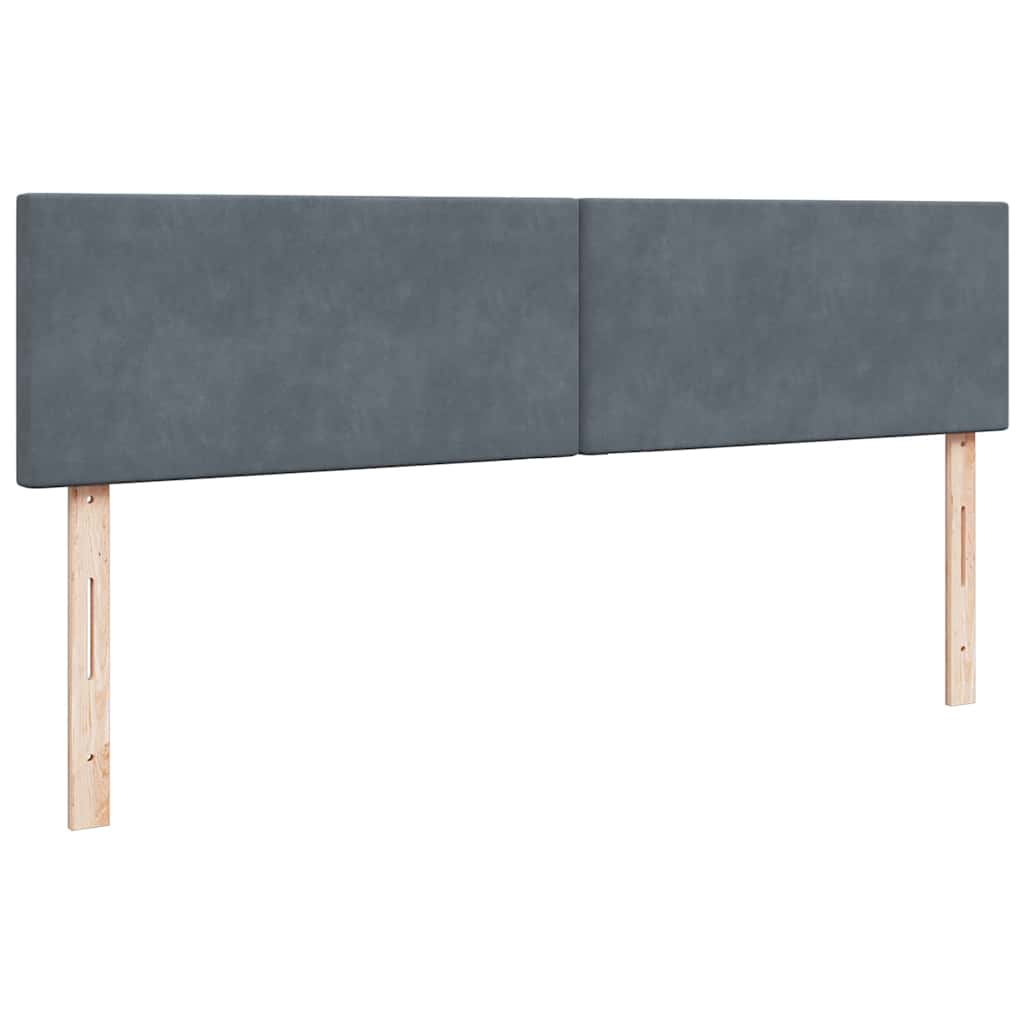 Okvir kreveta s madracima tamnosivi 180x200cm baršunasti