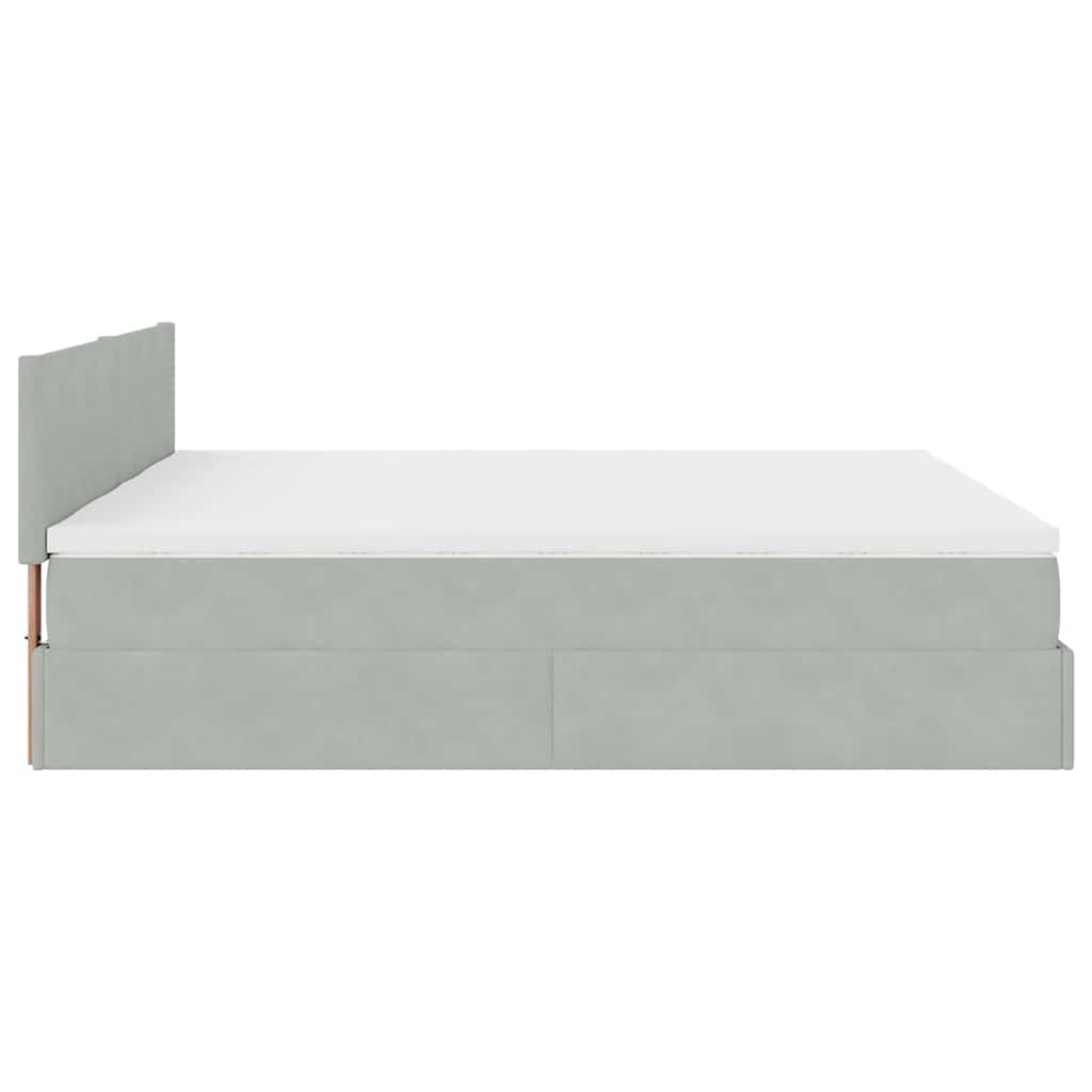 Okvir kreveta s madracima svijetlosivi 200x200cm baršunasti