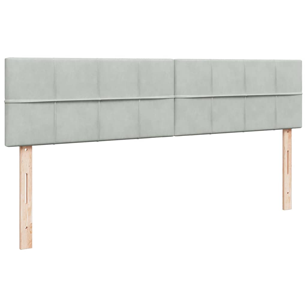 Okvir kreveta s madracima svijetlosivi 200x200cm baršunasti