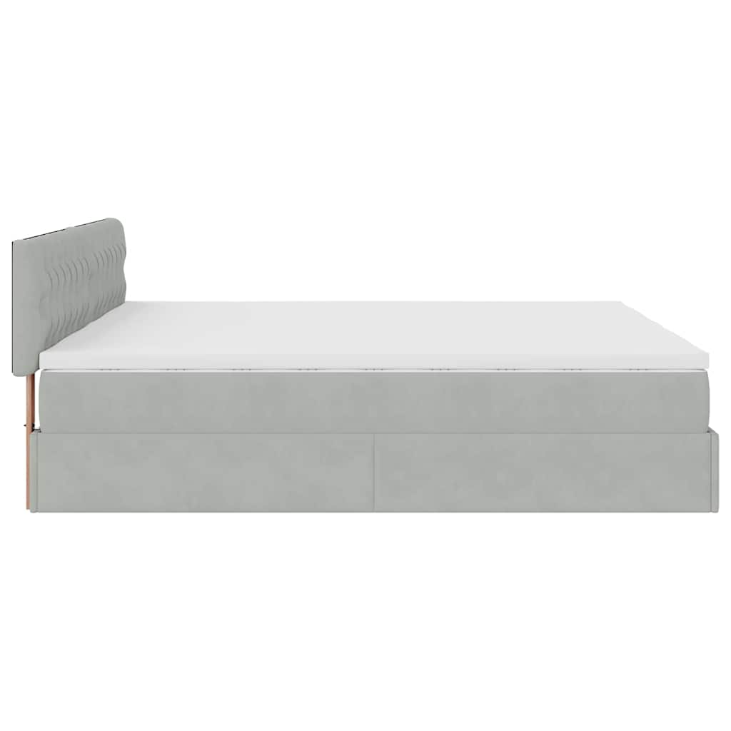 Okvir kreveta s madracima svijetlosivi 200x200cm baršunasti