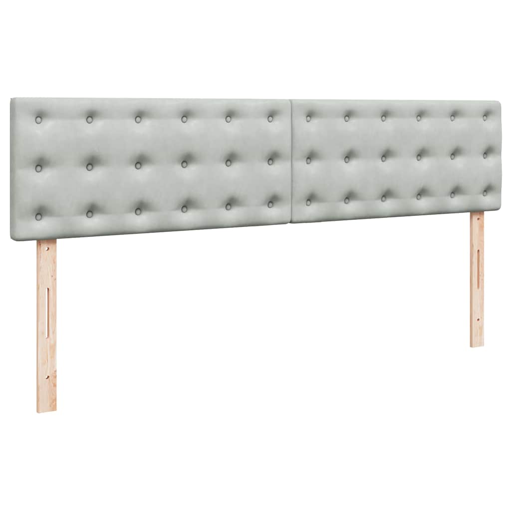 Okvir kreveta s madracima svijetlosivi 200x200cm baršunasti