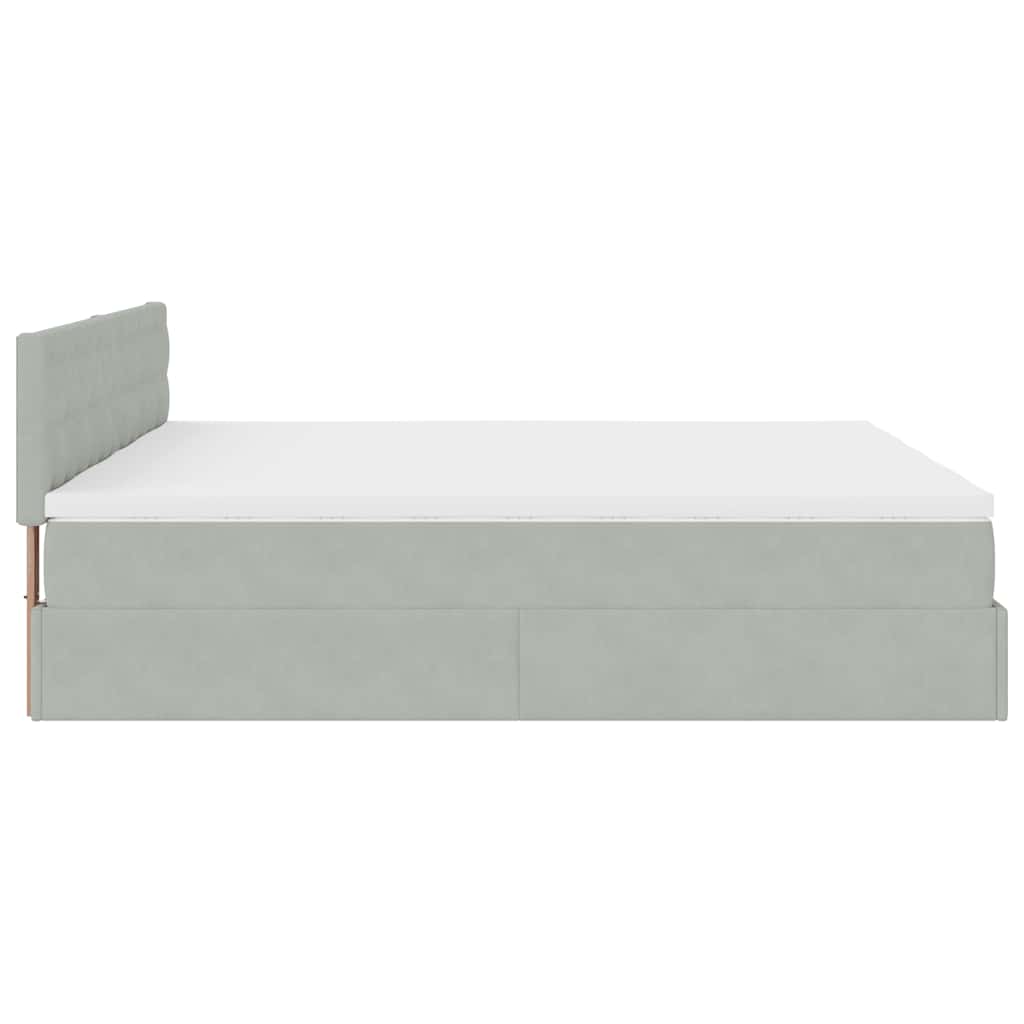 Okvir kreveta s madracima svijetlosivi 200x200cm baršunasti
