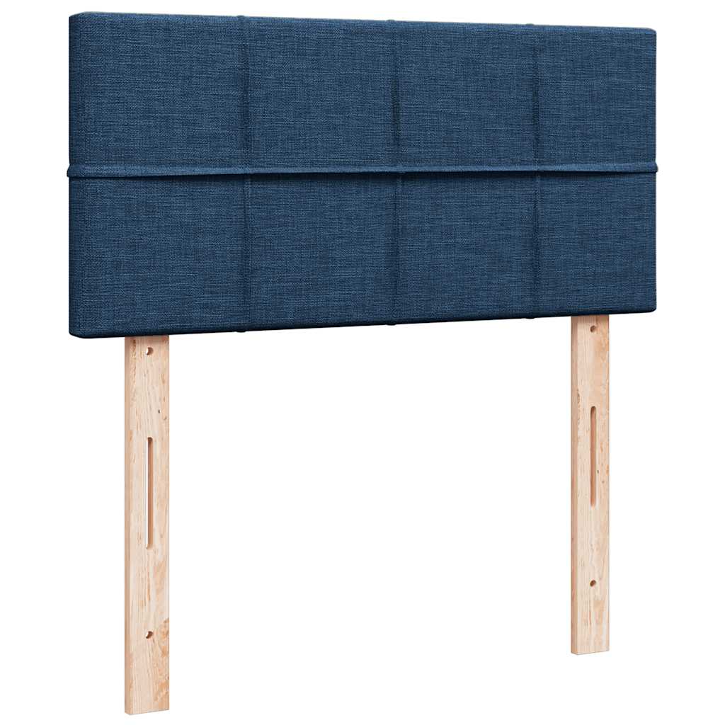 Ottoman krevet s madracem i LED diodama plavi 80x200 cm tkanina