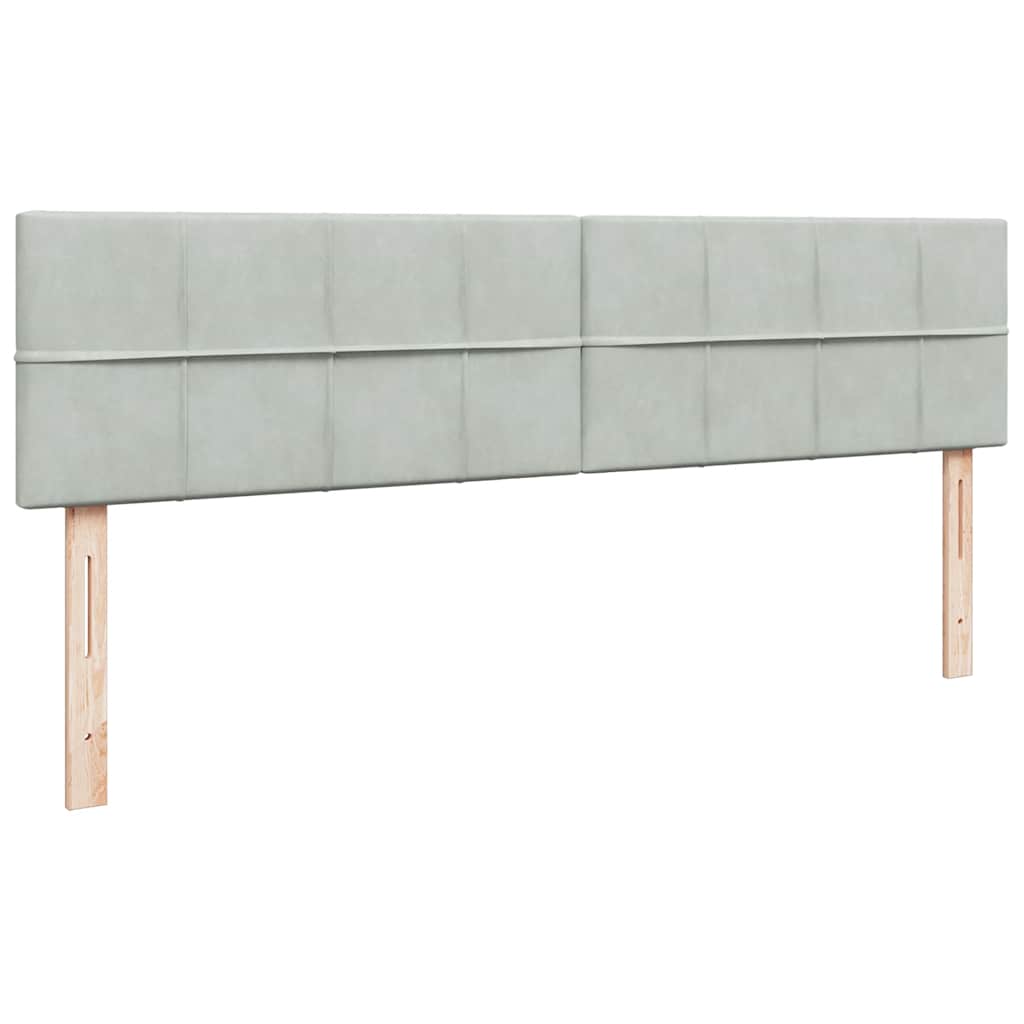Okvir kreveta s madracima svijetlosivi 200x200cm baršunasti
