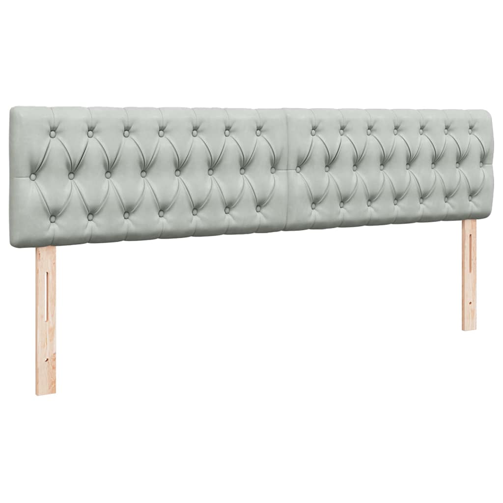 Okvir kreveta s madracima svijetlosivi 200x200cm baršunasti