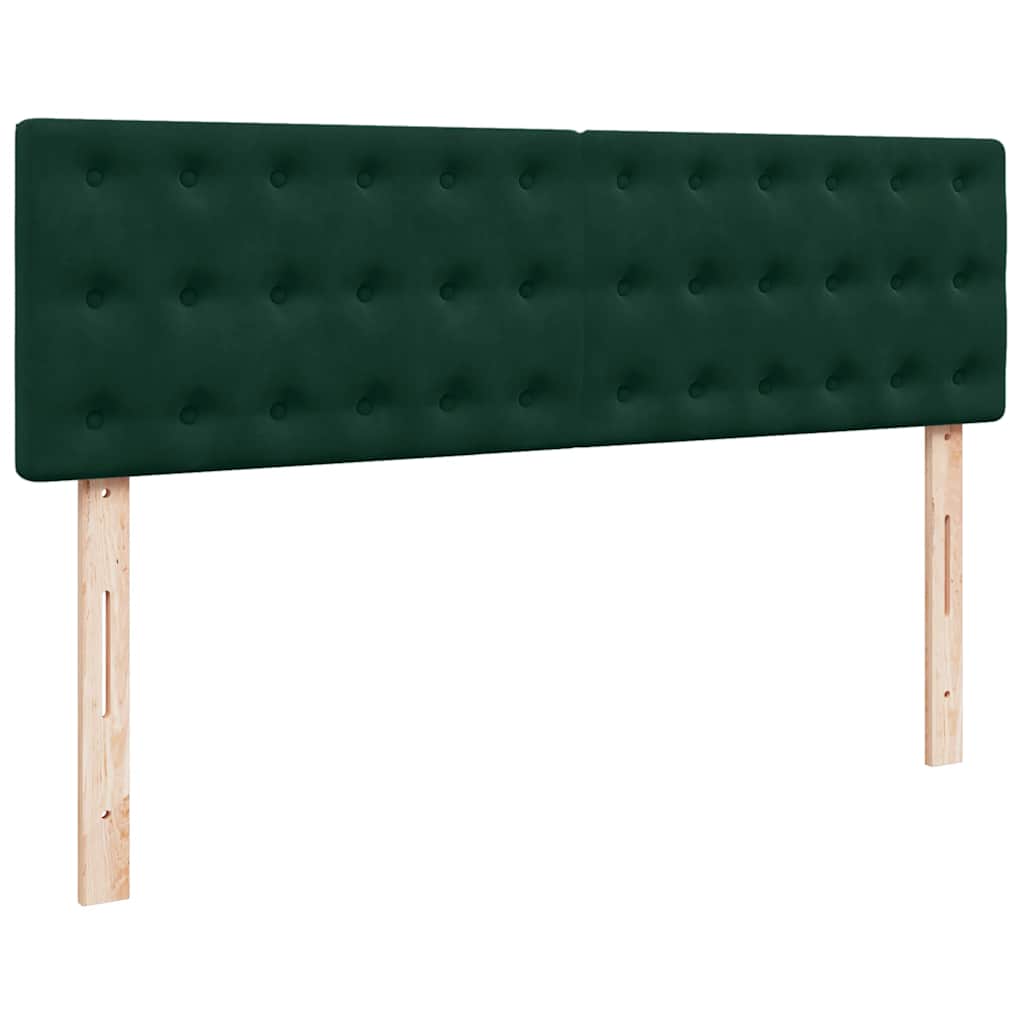 Ottoman krevet s madracem i LED diodama tamnozeleni 140x190 cm baršun
