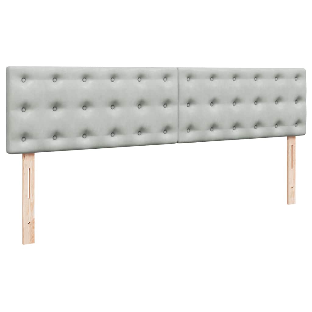 Okvir kreveta s madracima svijetlosivi 200x200cm baršunasti