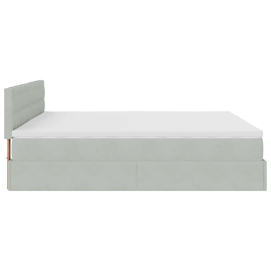 Okvir kreveta s madracima svijetlosivi 200x200cm baršunasti