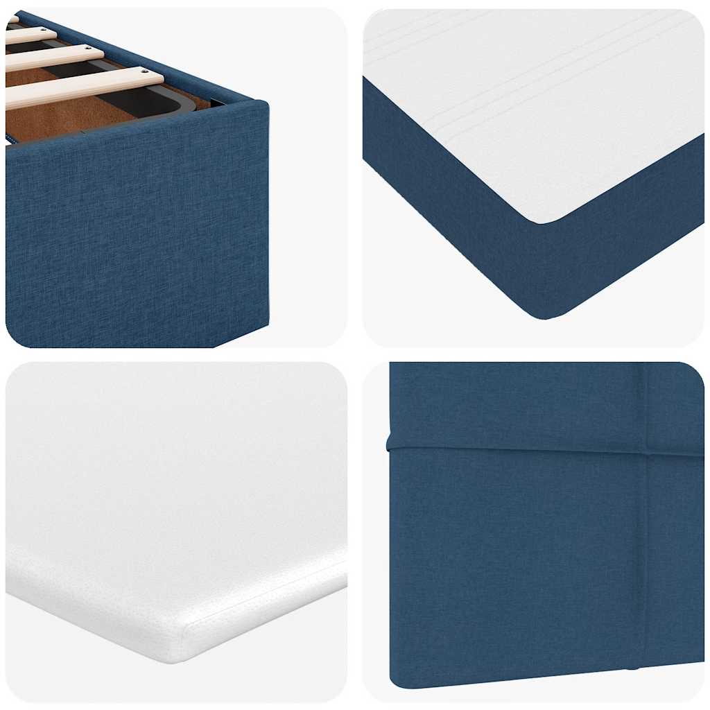 Ottoman krevet s madracima i LED diodama plavi 160x200 cm tkanina