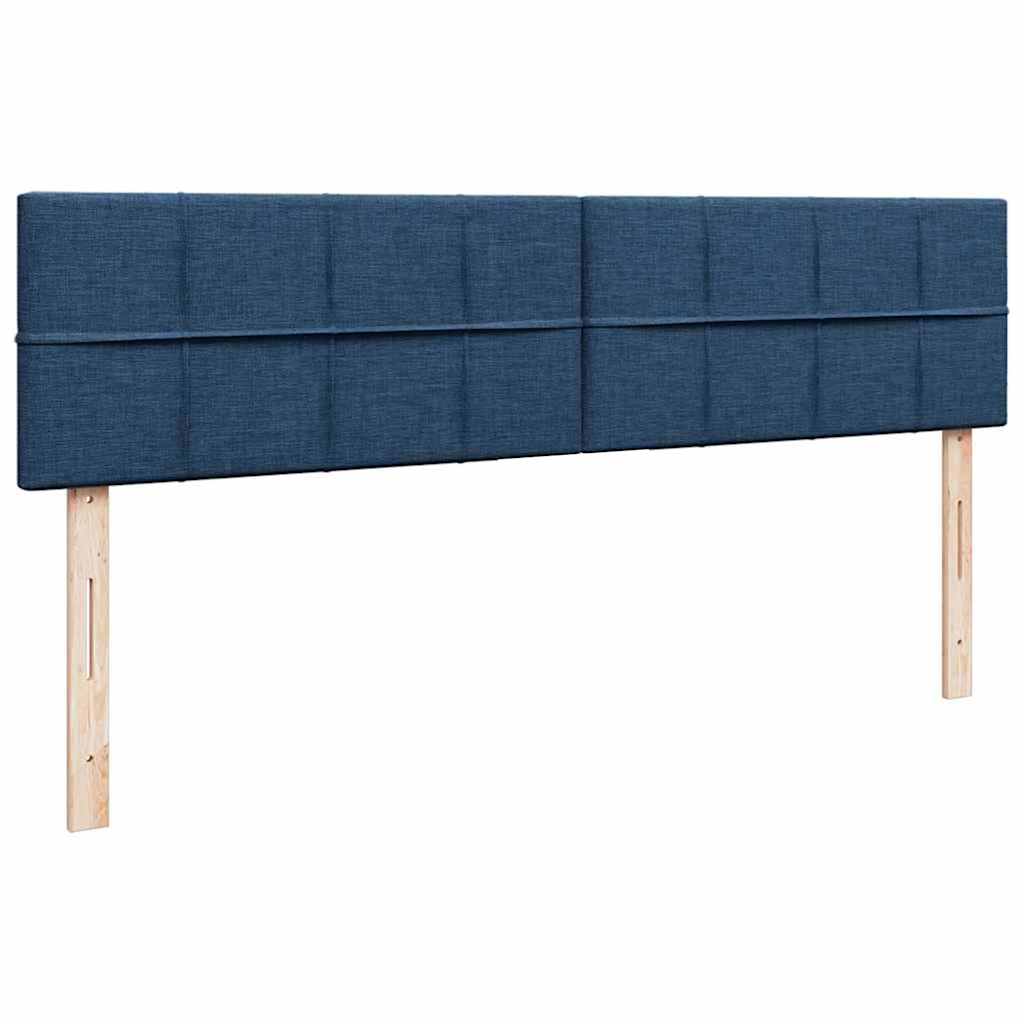 Ottoman krevet s madracima i LED diodama plavi 160x200 cm tkanina