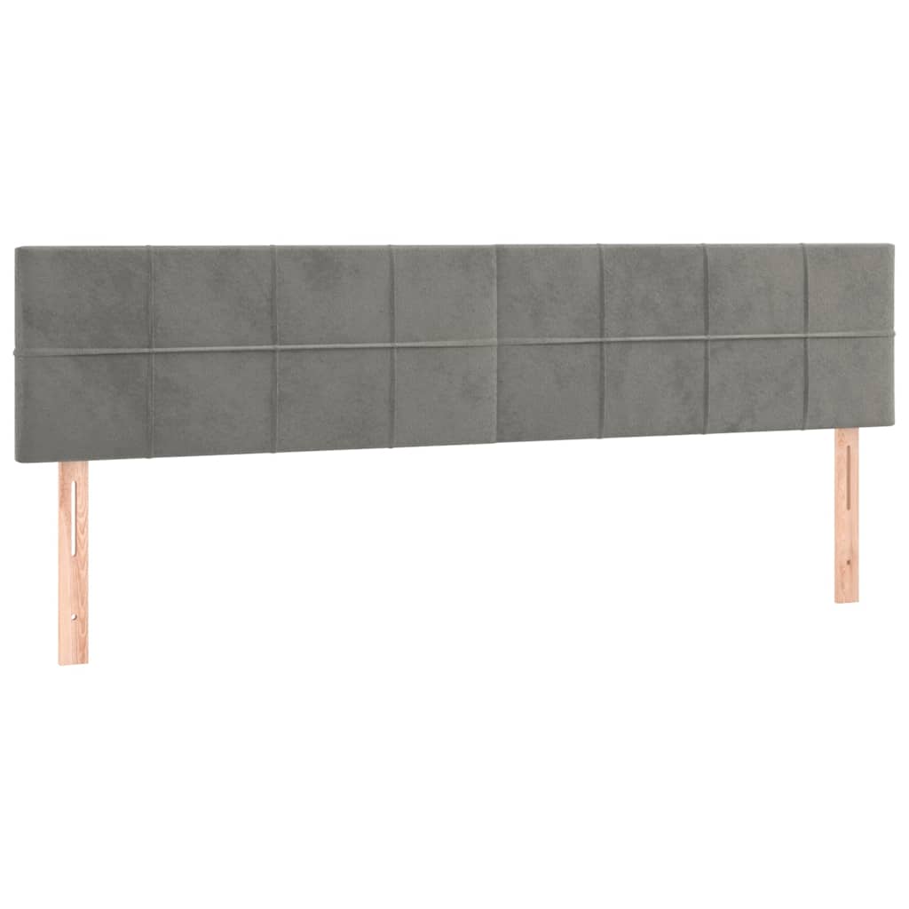 Okvir kreveta s madracima svijetlosivi 200x200cm baršunasti