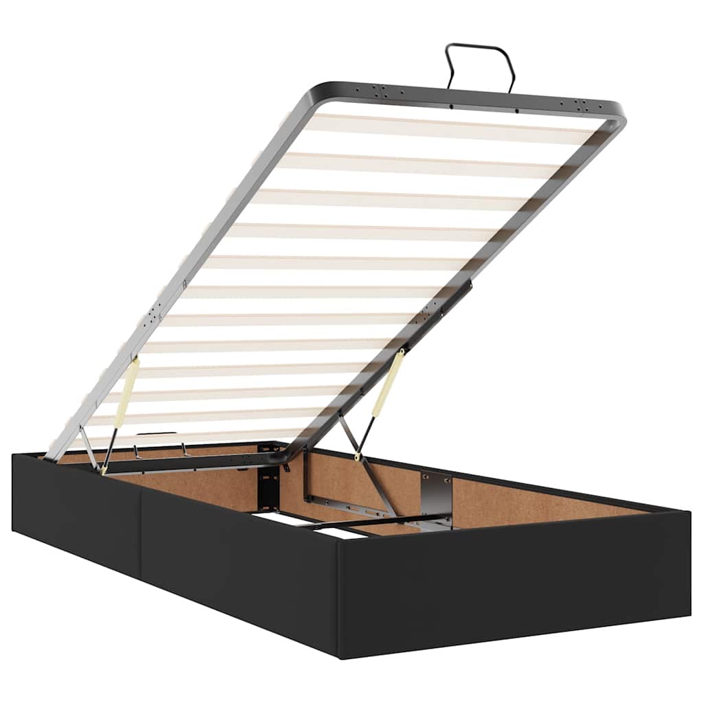 Otomanski krevet s madracem crni 80x200cm umjetna koža