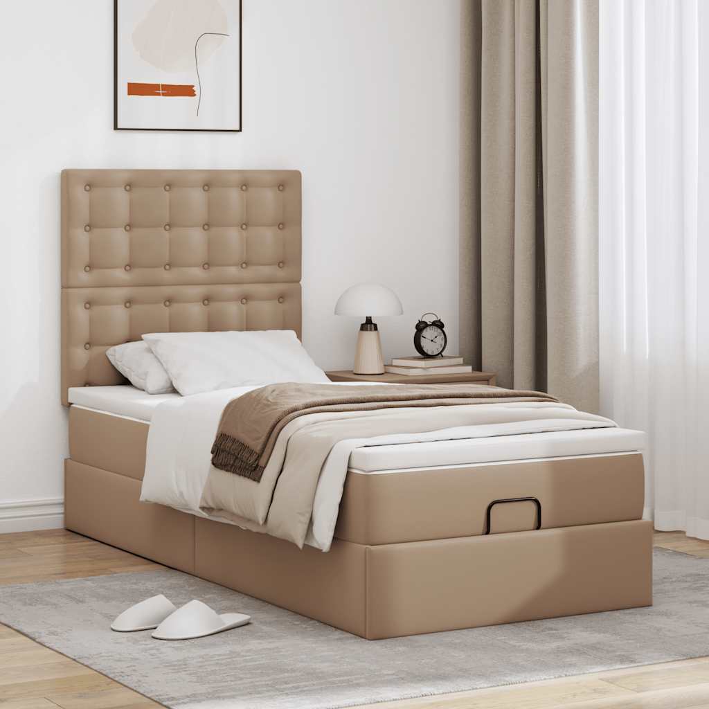 Otomanski krevet s madracem cappuccina 100x200cm umjetna koža
