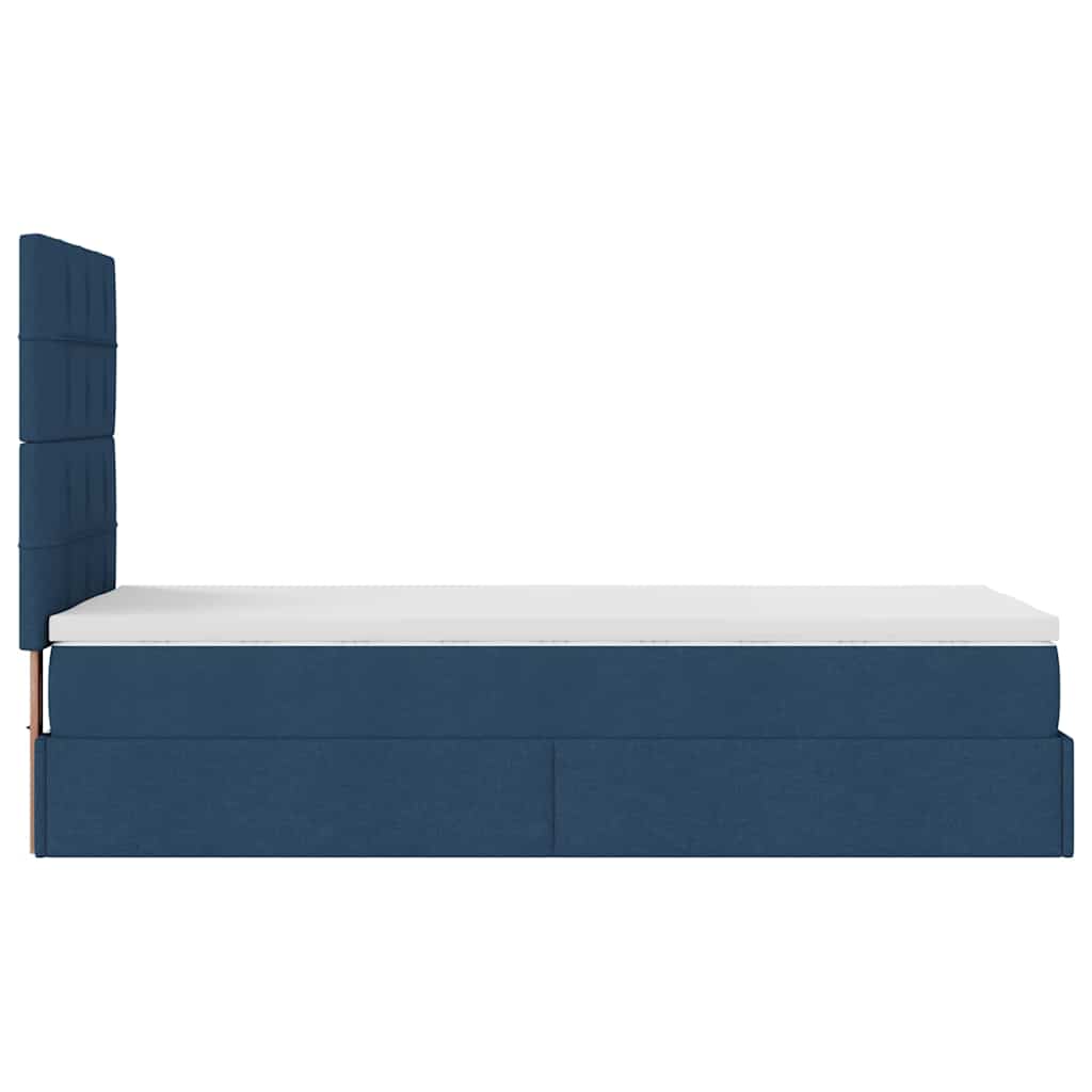Ottoman krevet s madracem plavi 80x200 cm tkanina