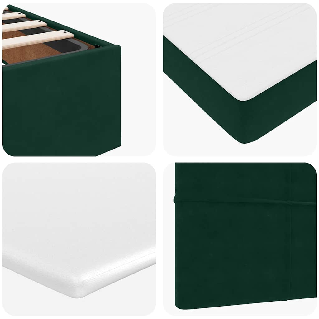 Ottoman krevet s madracima tamnozeleni 140x190 cm baršun