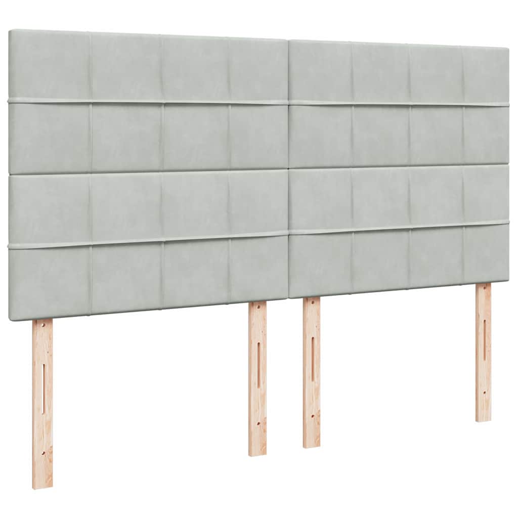 Okvir kreveta s madracima svijetlosivi 200x200cm baršunasti