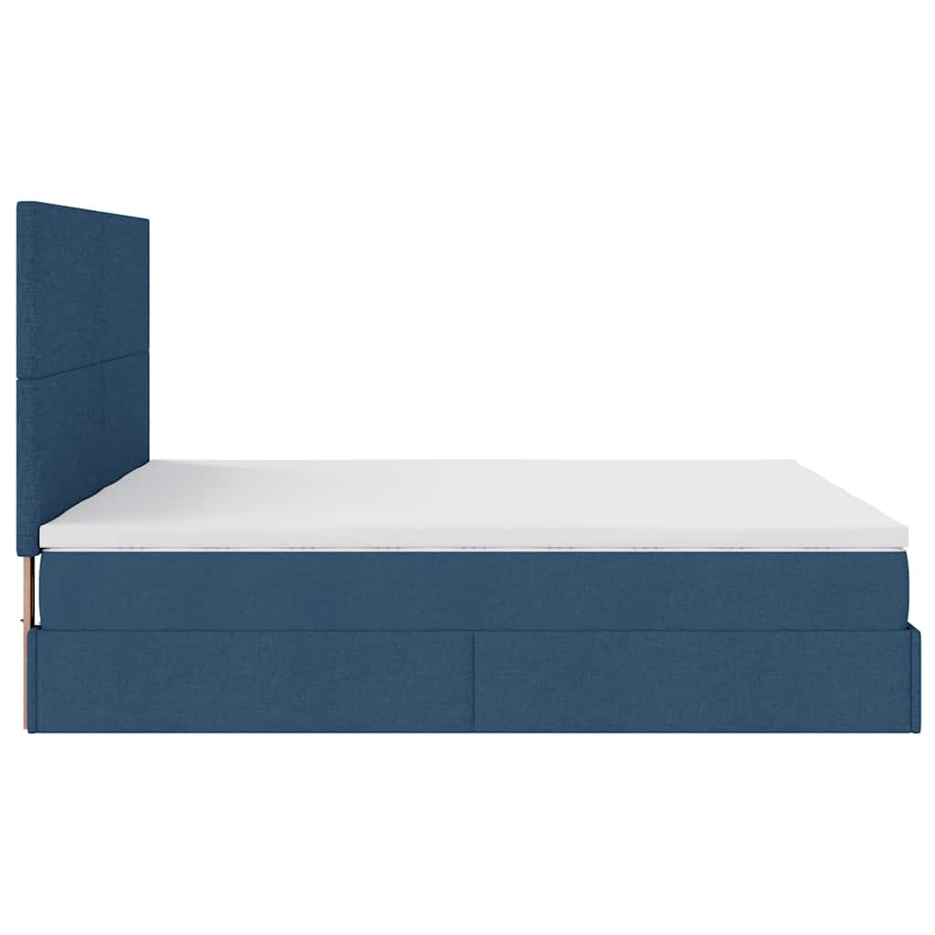 Ottoman krevet s madracima plavi 160x200 cm tkanina