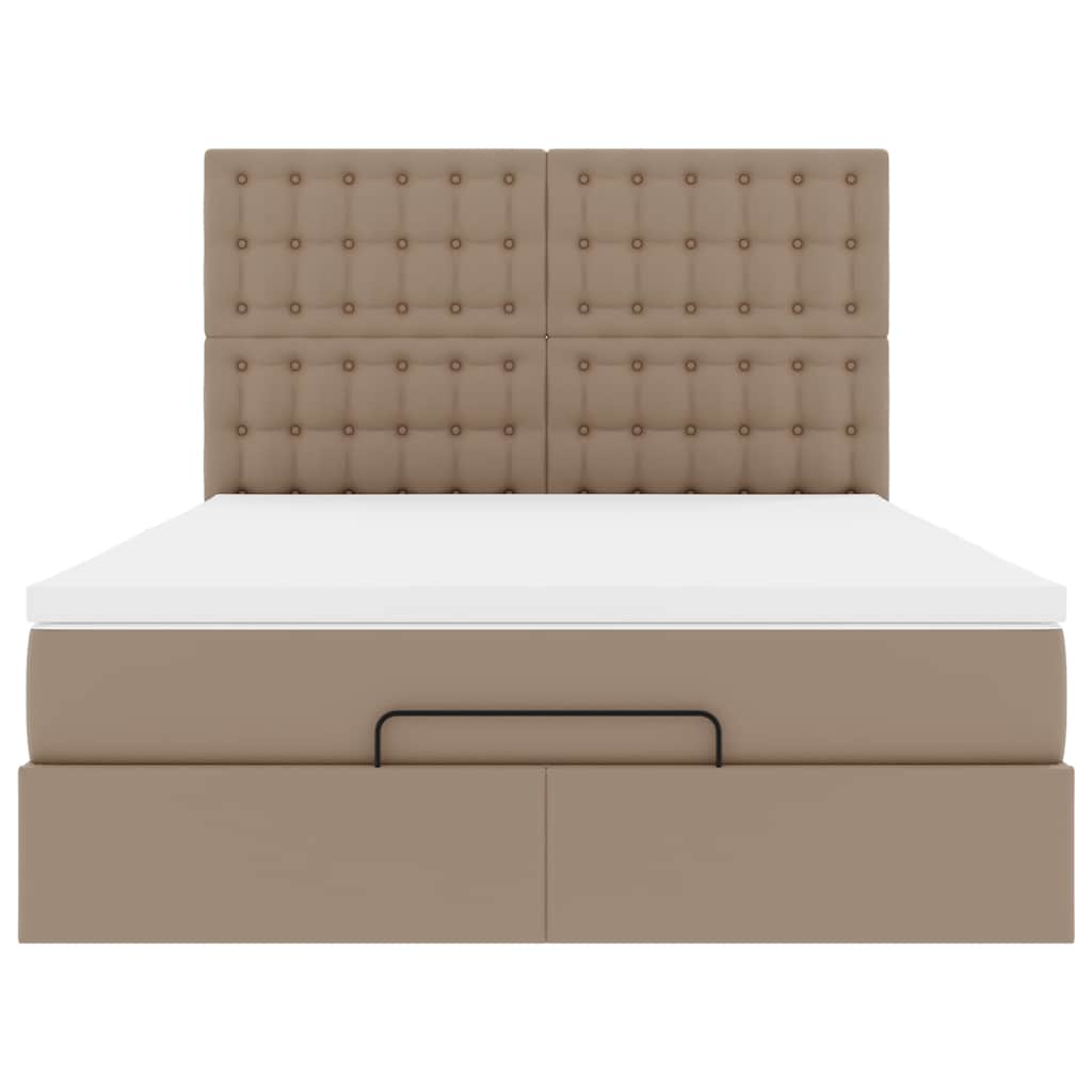 Ottoman krevet s madracem i LED diodama Cappuccino 140x190 cm umjetna koža