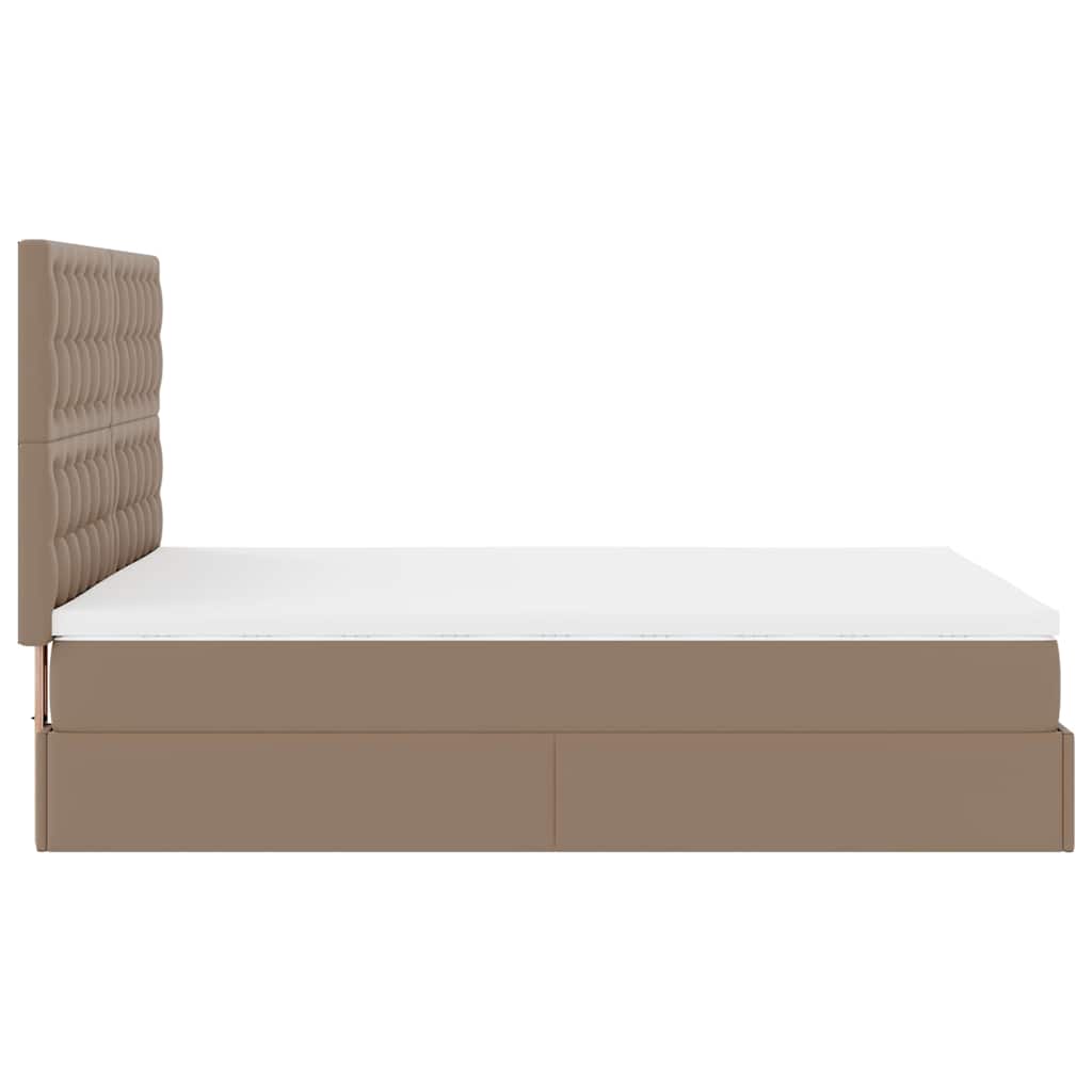 Ottoman krevet s madracem i LED diodama Cappuccino 140x190 cm umjetna koža
