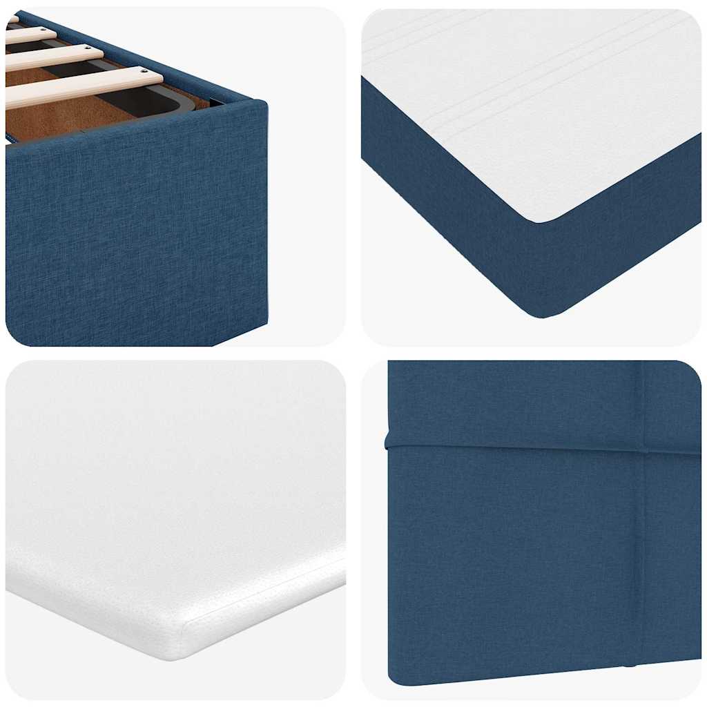 Ottoman krevet s madracem i LED diodama plavi 80x200 cm tkanina